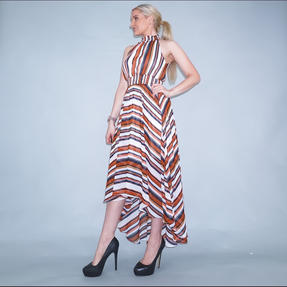 Stripe Boho High Low Dress - Picture 7 of 13